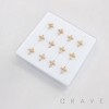 MULTI CZ CROSS CRUCIFIX  316L SURGICAL STEEL L-SHAPE NOSE RING BOX